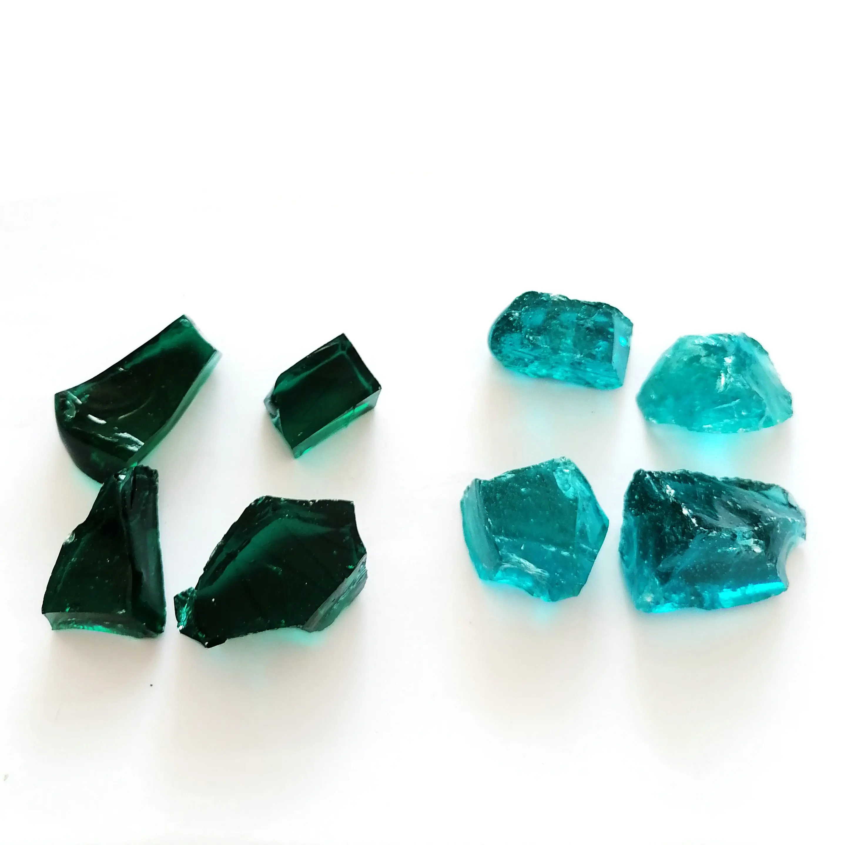 绿松石系列彩色玻璃块家居装饰水族馆