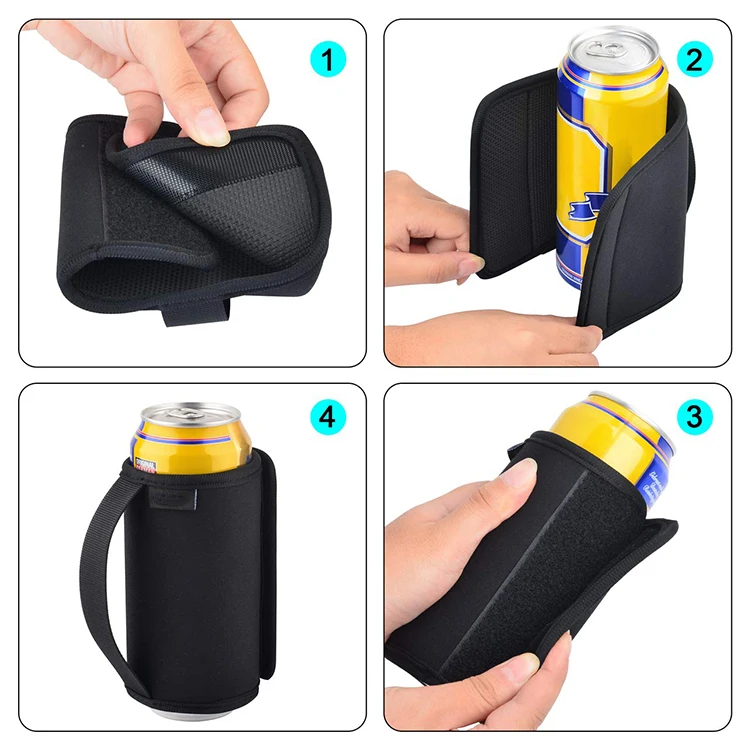Anti-slip Reusable Can Cooler Sleeve Neoprene Beer Can Bottle Insulator ...