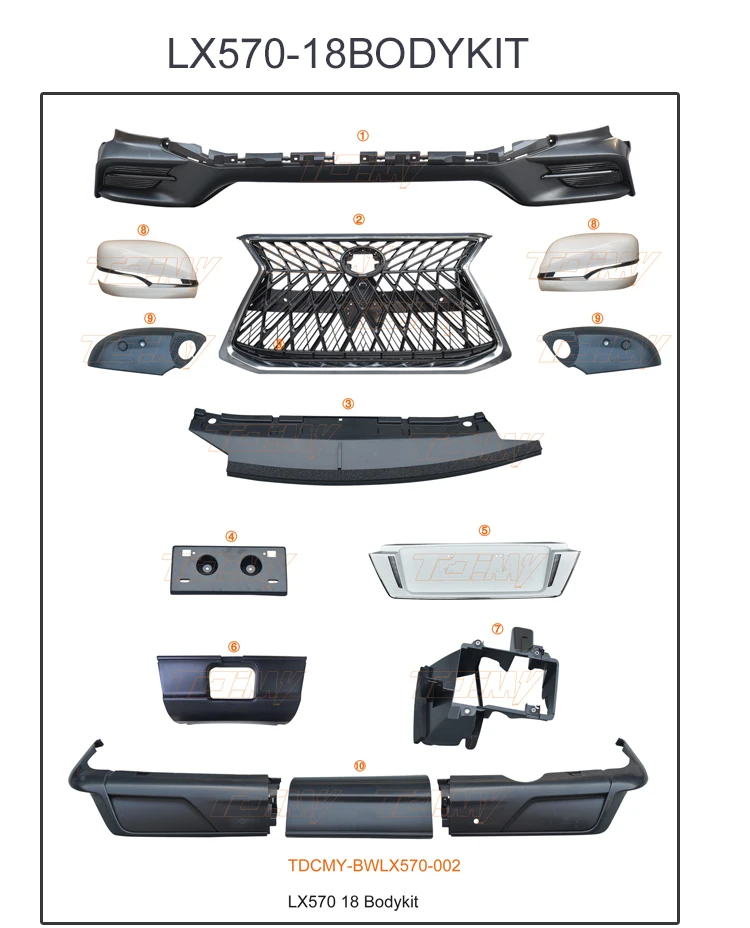 TDCMY Automotive Parts Car Garnish Rear Body Kit Sticker for Lexus LX570 2016-2020 supplier