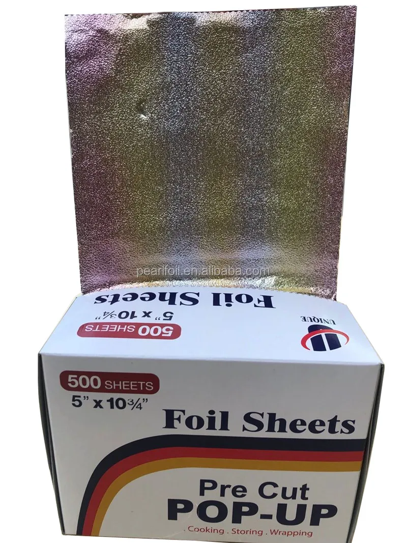 Hair Salon Coloring Foil Interfolded Precut Aluminum Foil Pop Up Foil