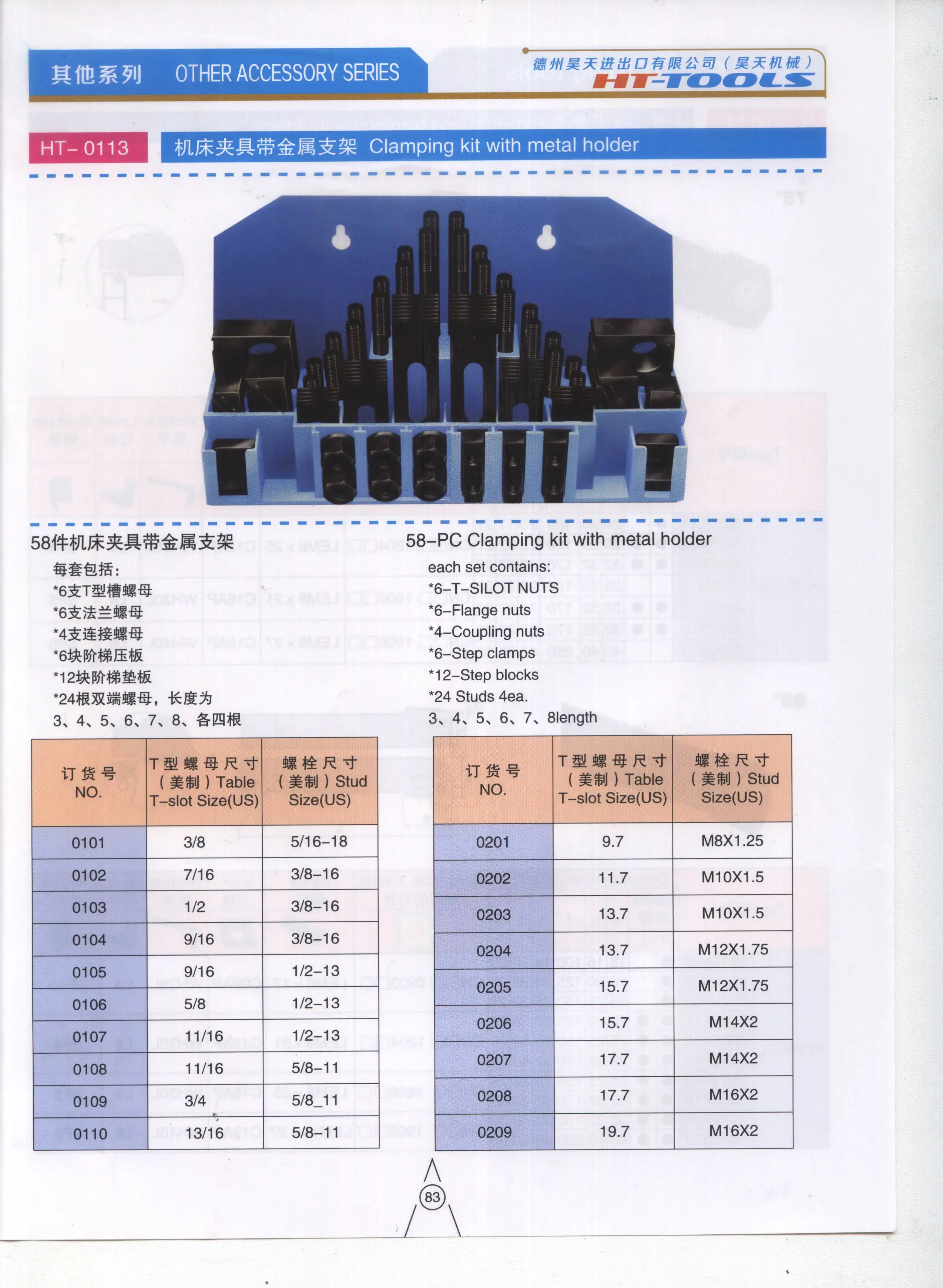 Milling Machine Clamping Set M16 58pcs Mill Clamp Kit Vice With Metal