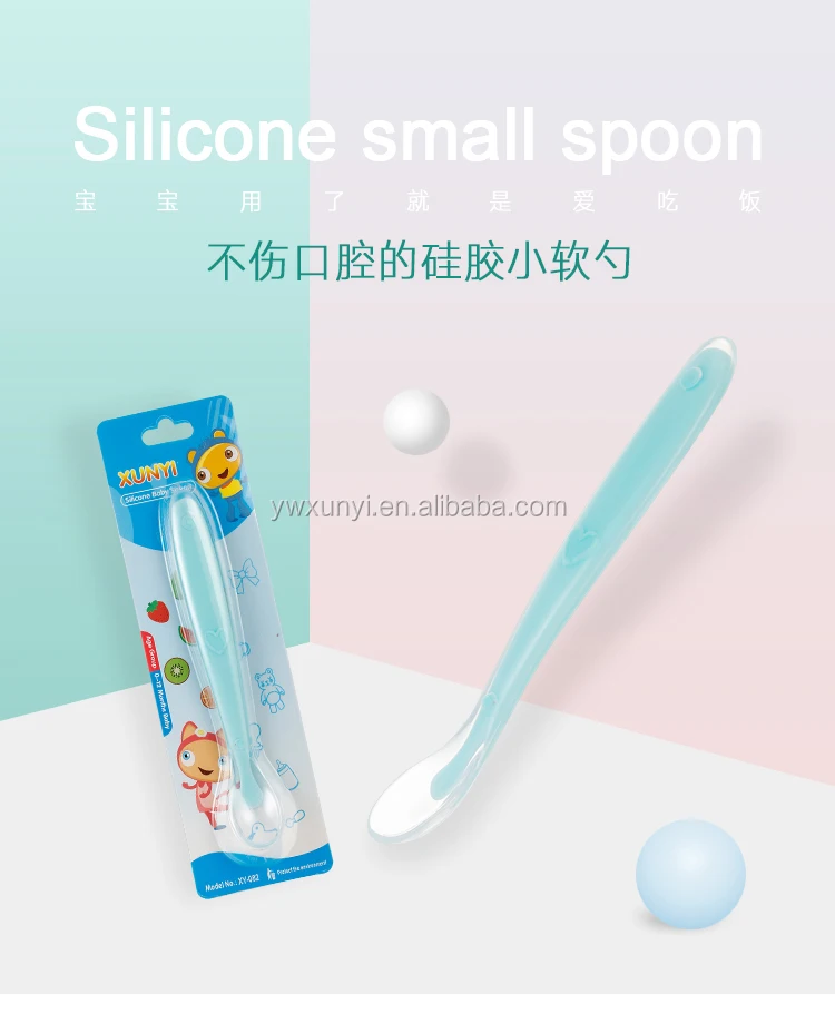 Bulk-buy BPA Free Color Changing Babyske Silicone Baby Spoon for