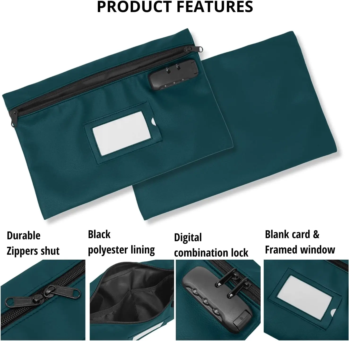 2024 Custom Logo Lockable Bank Deposit Bag With Upgraded Zipper,Leatherette Locking Bank Bag