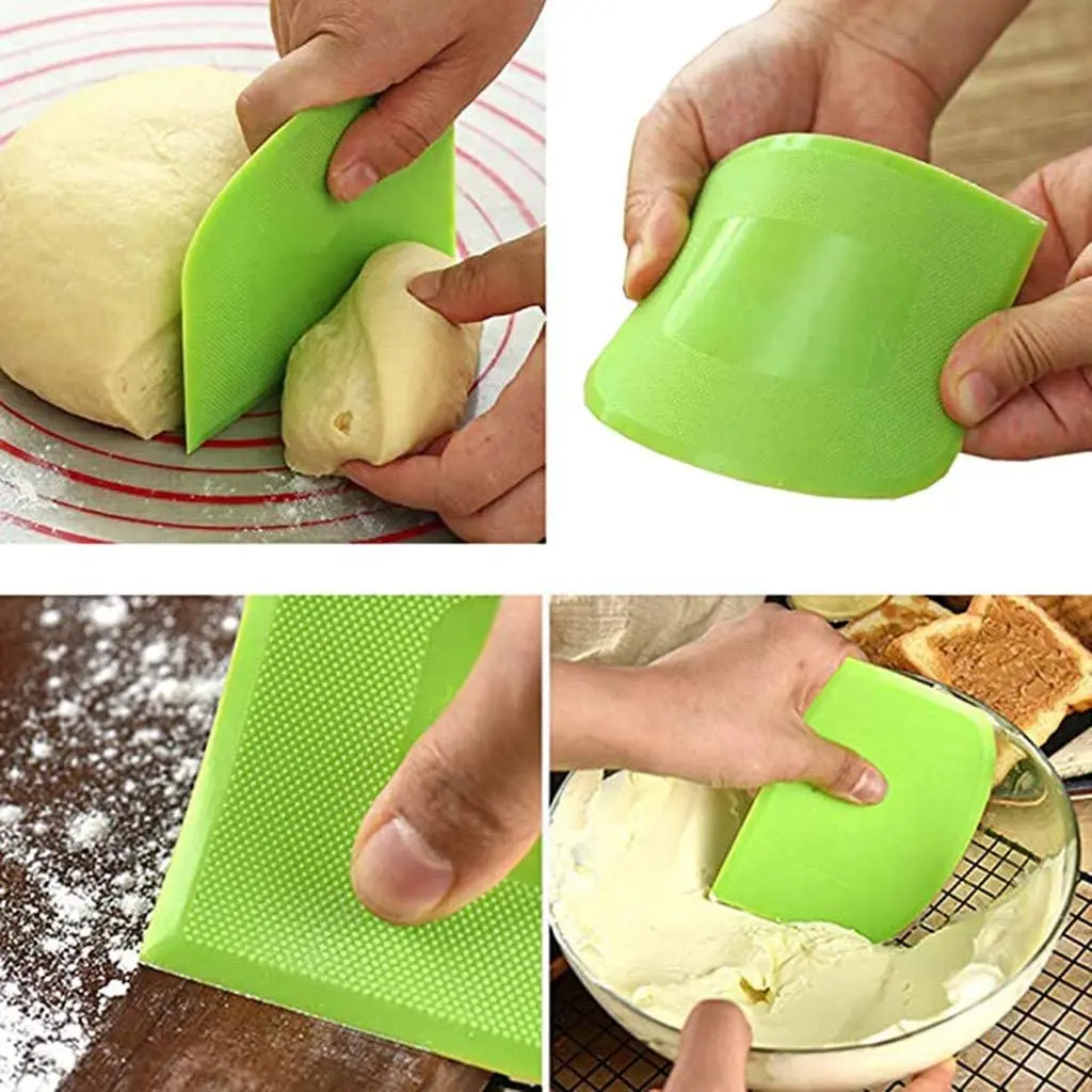 Professional Food Safe Flexible Plastic Kitchen Bakery Dough Scraper 114x76mm 