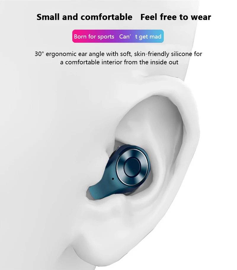 CTYPE Bluetooth headphone wireless 5.0 single-ear and binaural sports mini private model TWS new A6 - ANKUX.COM