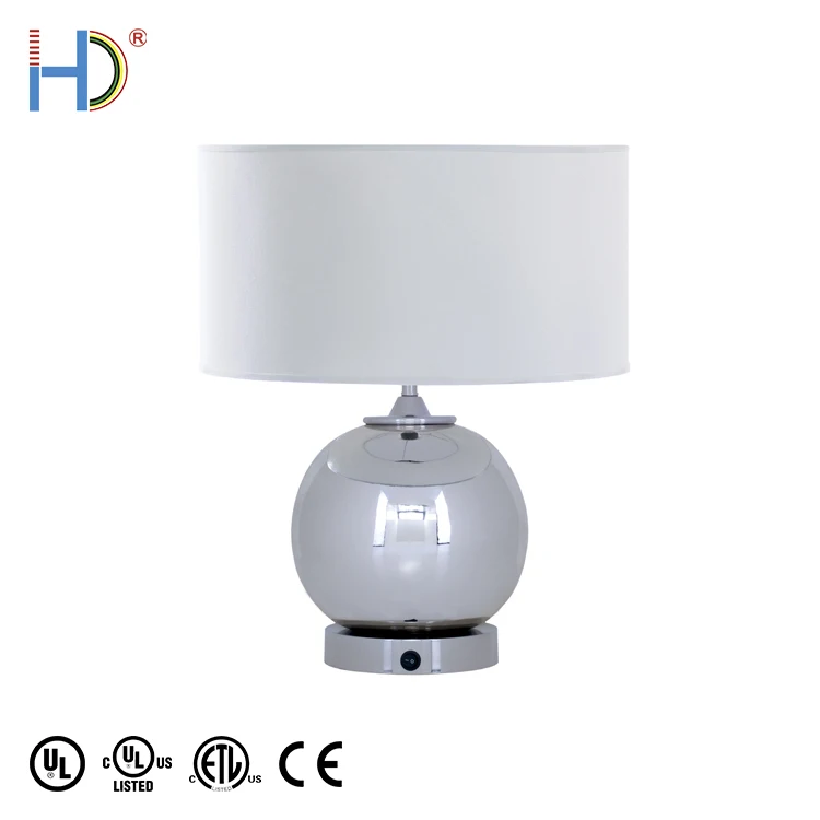 Glass Dimmable Eye Protection Office Polished Nickel Base Desk Light