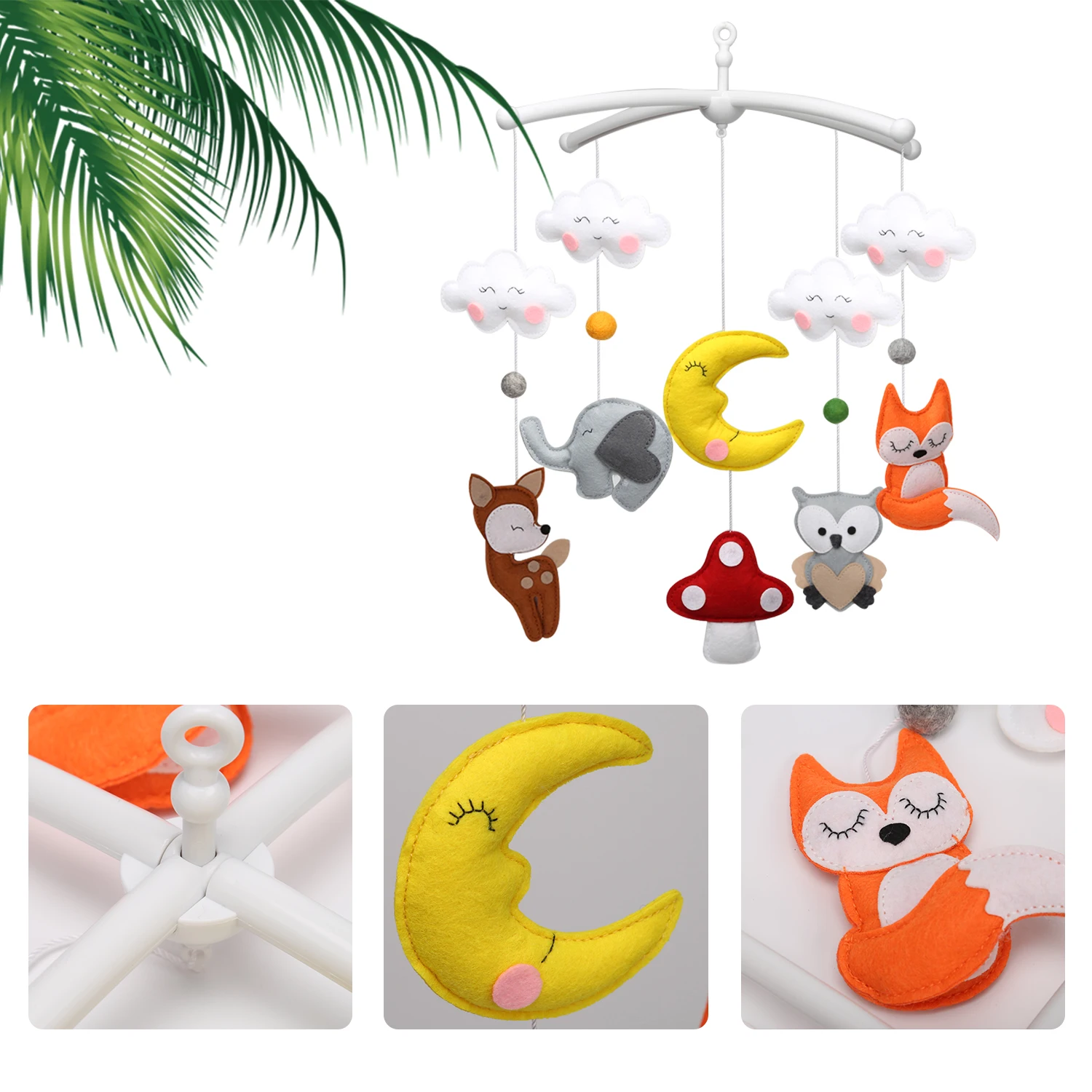 Woodland Animals Felt Baby Crib Mobile Nursery Decoration Felt Hanging