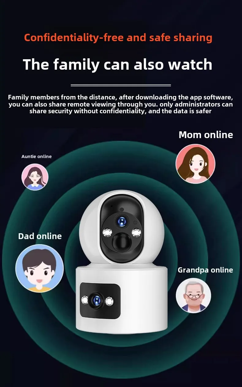 ICAM365 3MP Smart Network IP Camera Dual Wide Angle Pan-Tilt CMOS Sensor Night Vision & Two-Way Audio Cloud Memory Card Storage