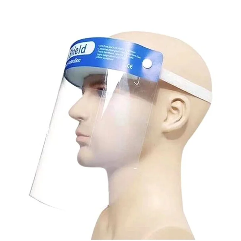 
China Factory directly Safety Certification reusable full cover protection Face Shield Clear Transparent anti-fog PET 