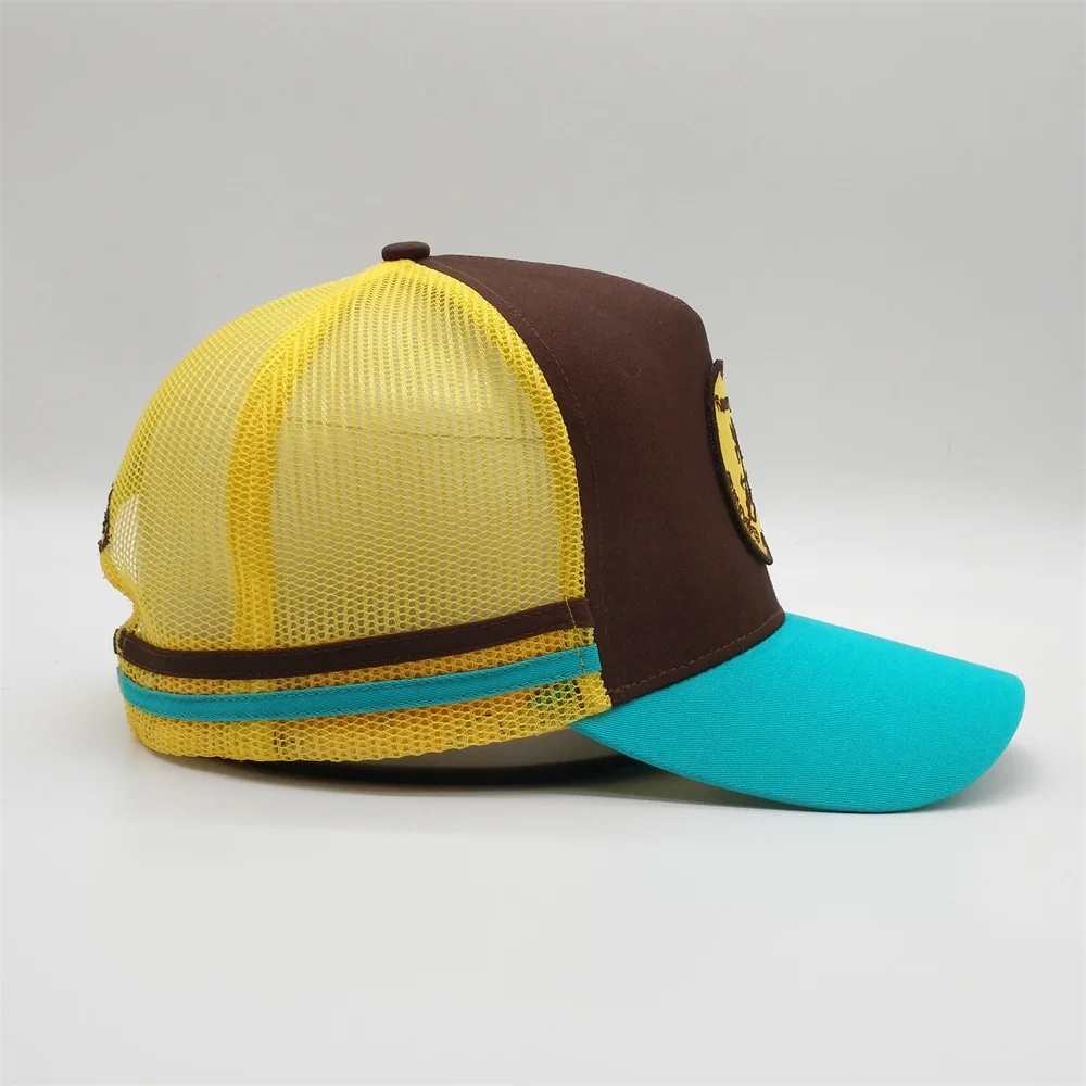 Australian country custom logo high crown cotton striped embroidery 5