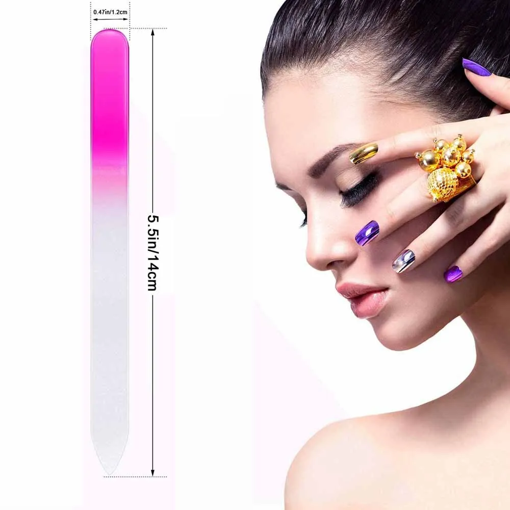 product wholesale price costume logo colorful glass nail file crystal glass nail file-2