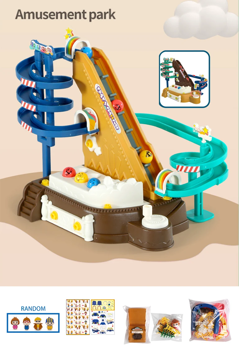 Wholesale Plastic Mini Amusement Park Play Set Kids Educational DIY Toys For 2021