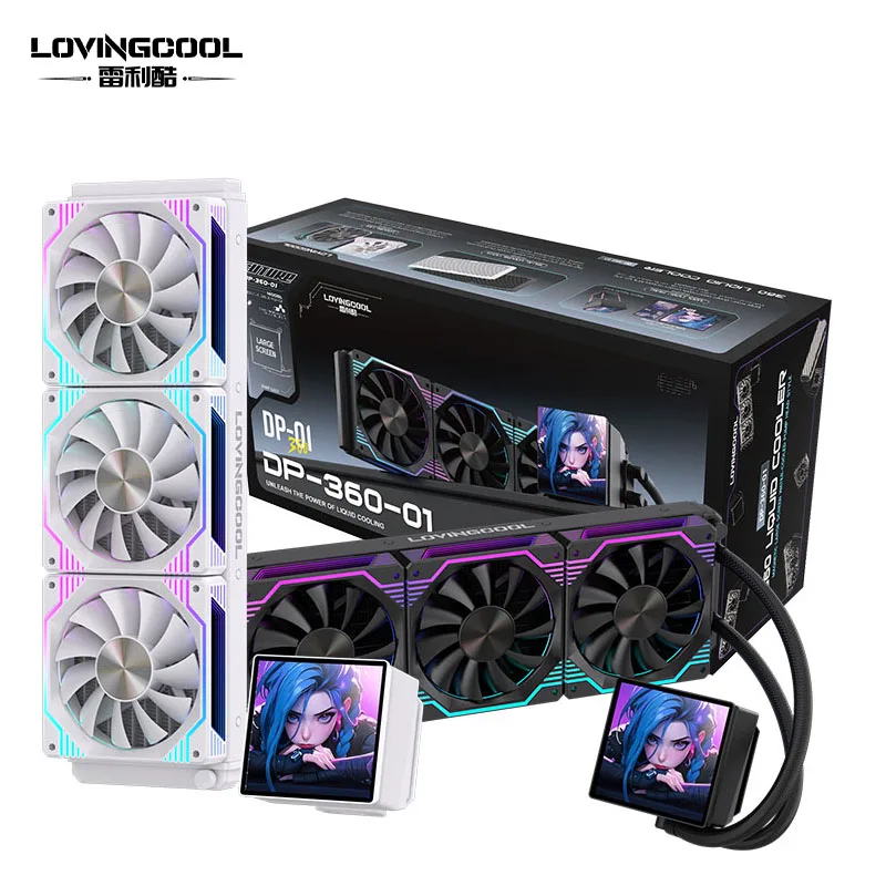 LOVINGCOOL 240/360mm Liquid CPU Cooler with Real-Time Temp Display