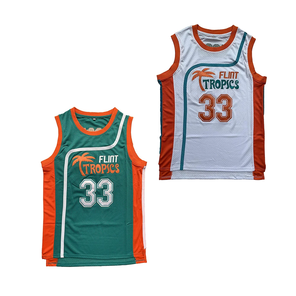 Jackie Moon 33 Flint Tropics Semi Pro Costume Stitched Movie Hip hop Basketball Jersey Alibaba