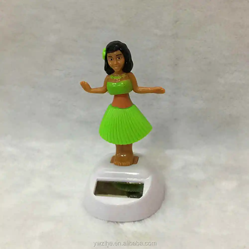Gessppo Girl Car Solar Powered Dancing Toy Swinging Animated Dancer Car Shaking Head Doll Decoration 