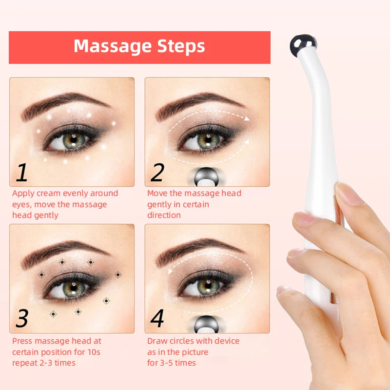 Mini Electric Instrument Relaxing Facial Massage Ionic Eye Facial Massager Portable Pen Eye Massager