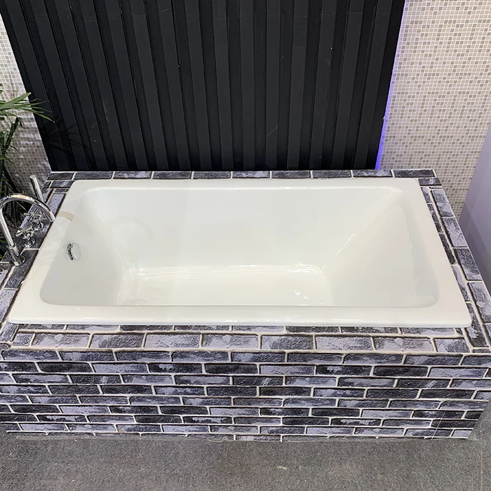 Us Market Standard Size Builtin Cast Iron Bathtub For Home Decoration