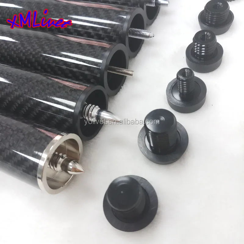 Xmlivet 8inch Black Carbon Different Joints Billiard Cue Extension With