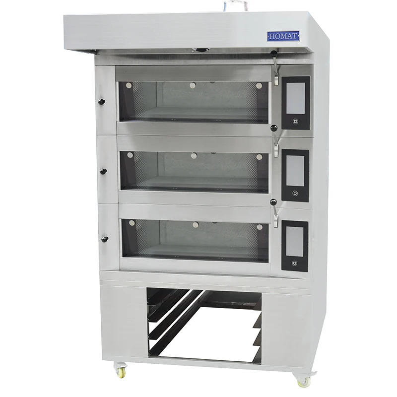 Professional Luxurious European Style Electric Baking Deck Oven With Steam Tube Stone Loader