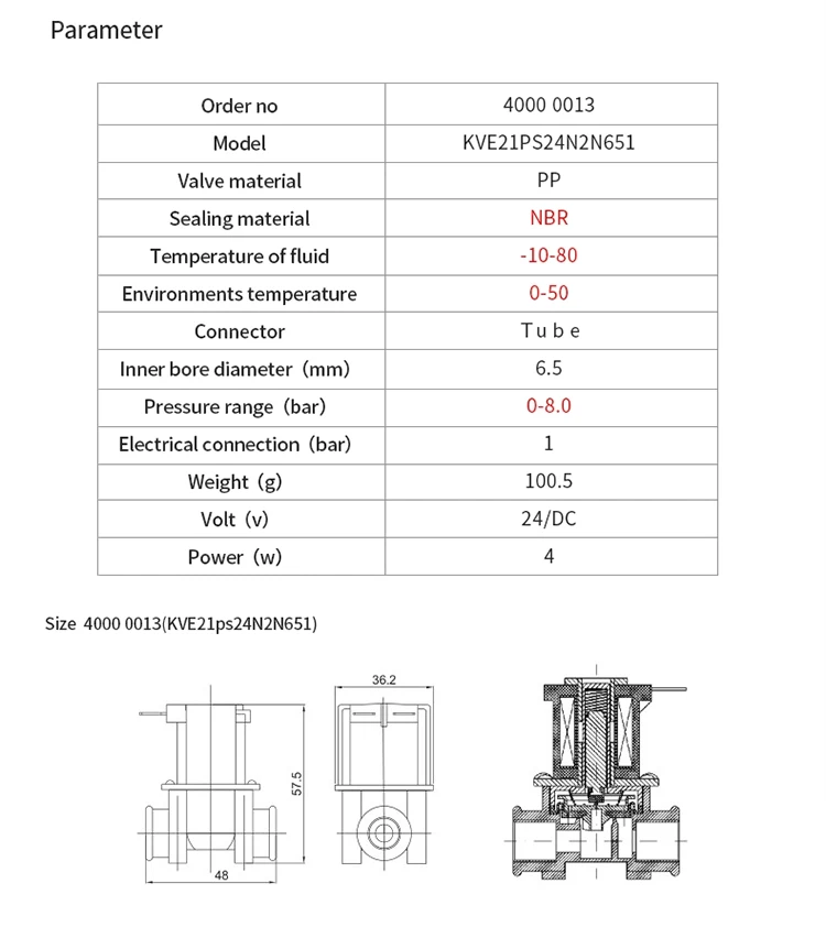 Kamoer digital timer water pump controller Solenoid Valve use in Analser/Strong acid/oxidized liquid