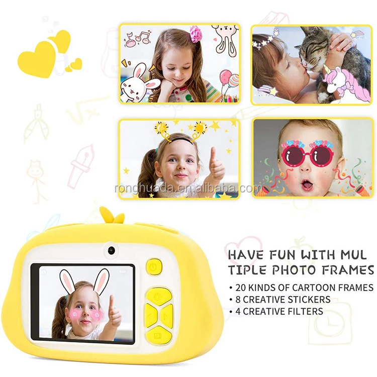Carton Shockproof Silicone Camera Case WiFi Digital Cam Video Recorder For Kids Toddler