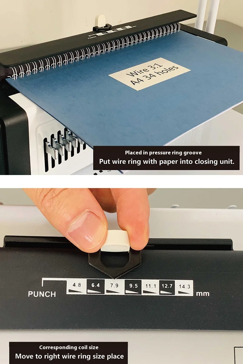 T9520 Dual Purpose Manual Power Double Coil Punching Binding Machine Notebook Desk Calendar Photo Album A4/A5 Iron Ring Punching