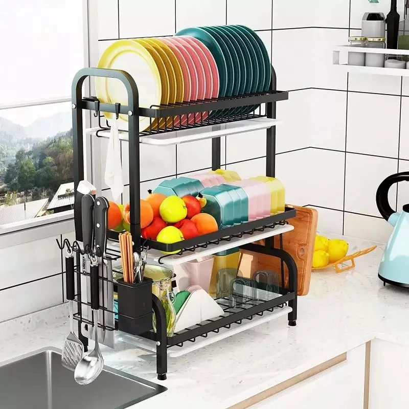 High Quality Dish Rack Drain Stainless Steel 2 3 Layer Drainer Kitchen Storage Dish Rack Buy 3202