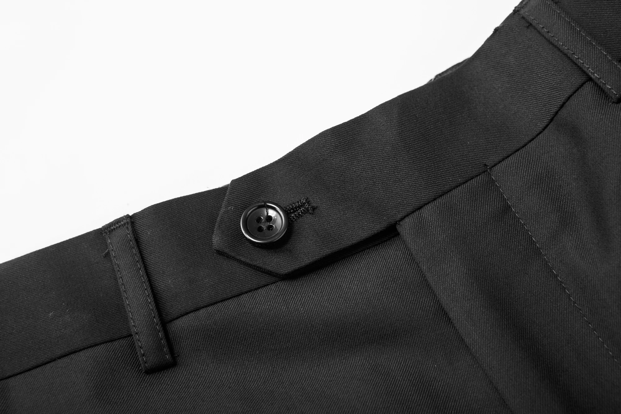 Black Business Formal Office Hidden Elastic Men's Polyester Dress Pants