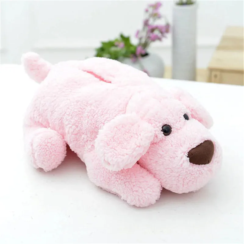 cute cartoon plush toy teddy dog large tissue paper car pumping
