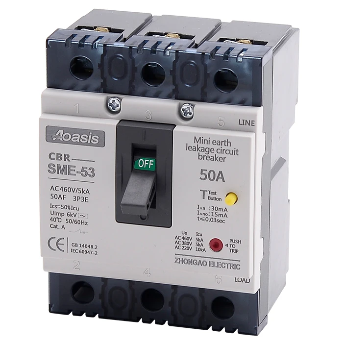 Sme-53 Moulded Case Circuit Breaker Mccb Leakage Breaker Elcb Rccb