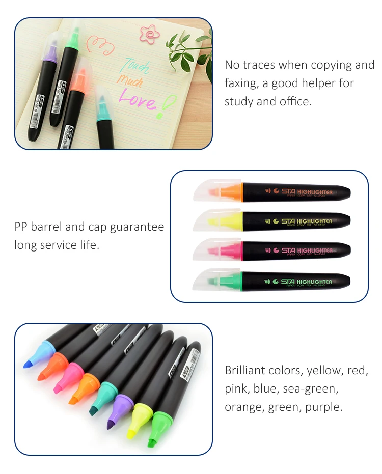 Sta 8540 Art Nontoxic Mini Highlight Marker Pen Highlighter For