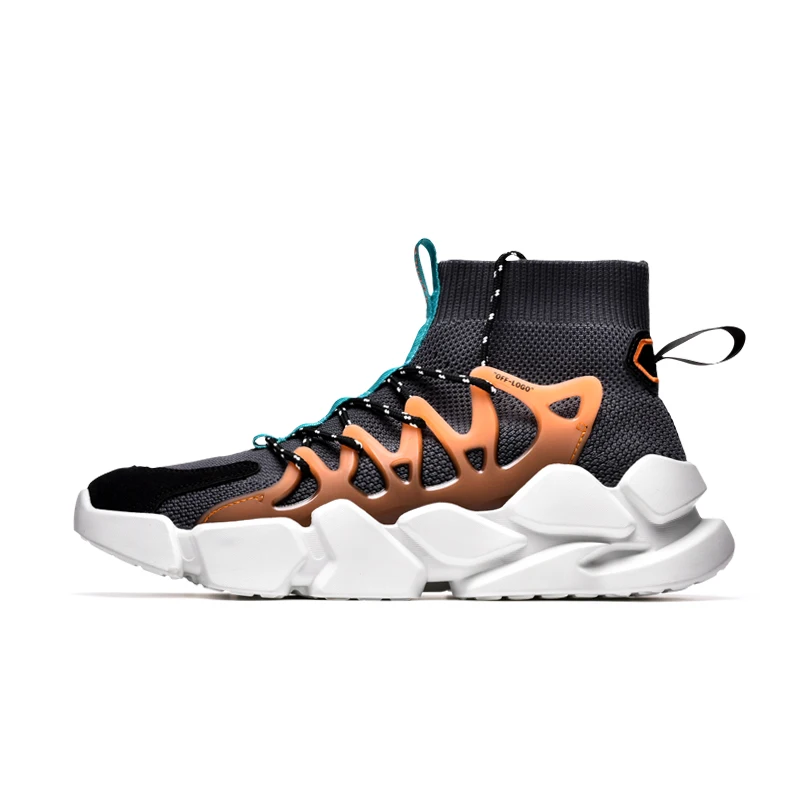 
2020 Hot Sale Men Fashion Casual Sock Shoes Breathable Fly Knit High Ankle Walking Shoes 