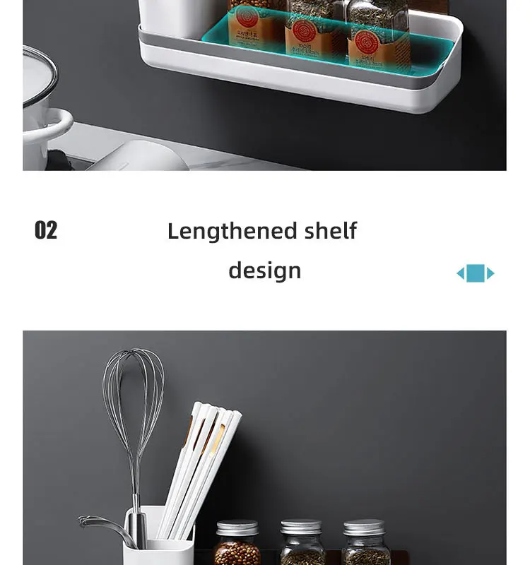 Kitchen bathroom plastic magic sticker wall organizer utensil chopstick spoon storage rack makeup holder