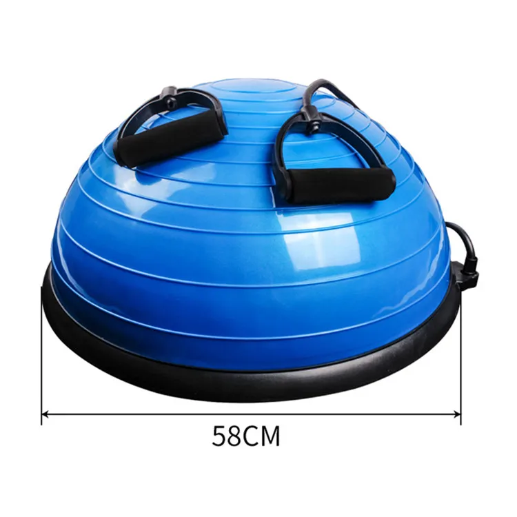 58cm Gym Workout Balance Trainer Pilates Yoga Half Ball With Resistance 