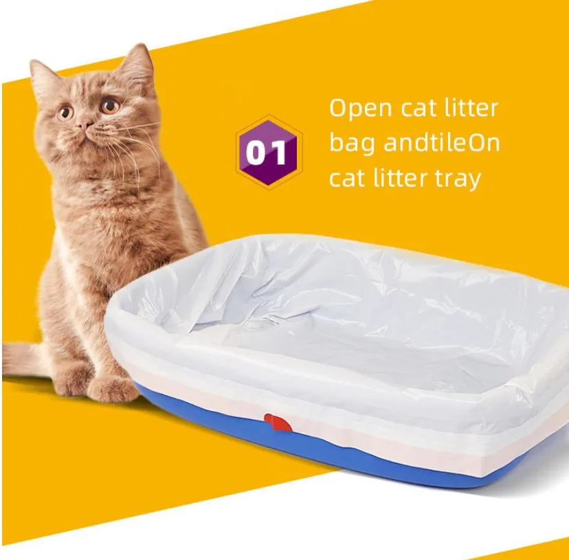 Cat Litter Box Trash Bag Tied Rope Thickening Cat Toilet Pick Up ...