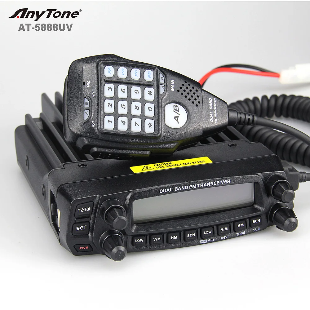 Anytone At-5888uv 50w 듀얼 밴드 모바일 라디오 Fm 수신기 Vhf/uhf 양방향 라디오 - Buy Uhf