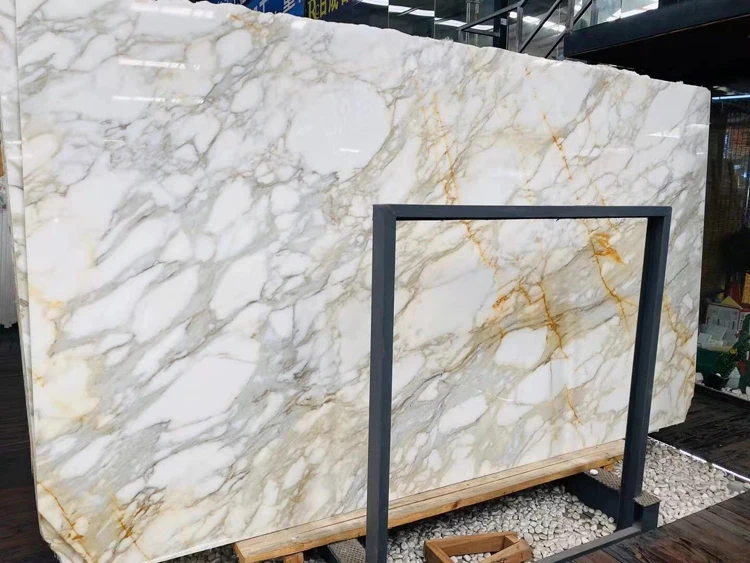 Golden Marble Table Top Calacatta Gold Marble Nature Stone Tiles Wall Floor Stone - marble-slabs