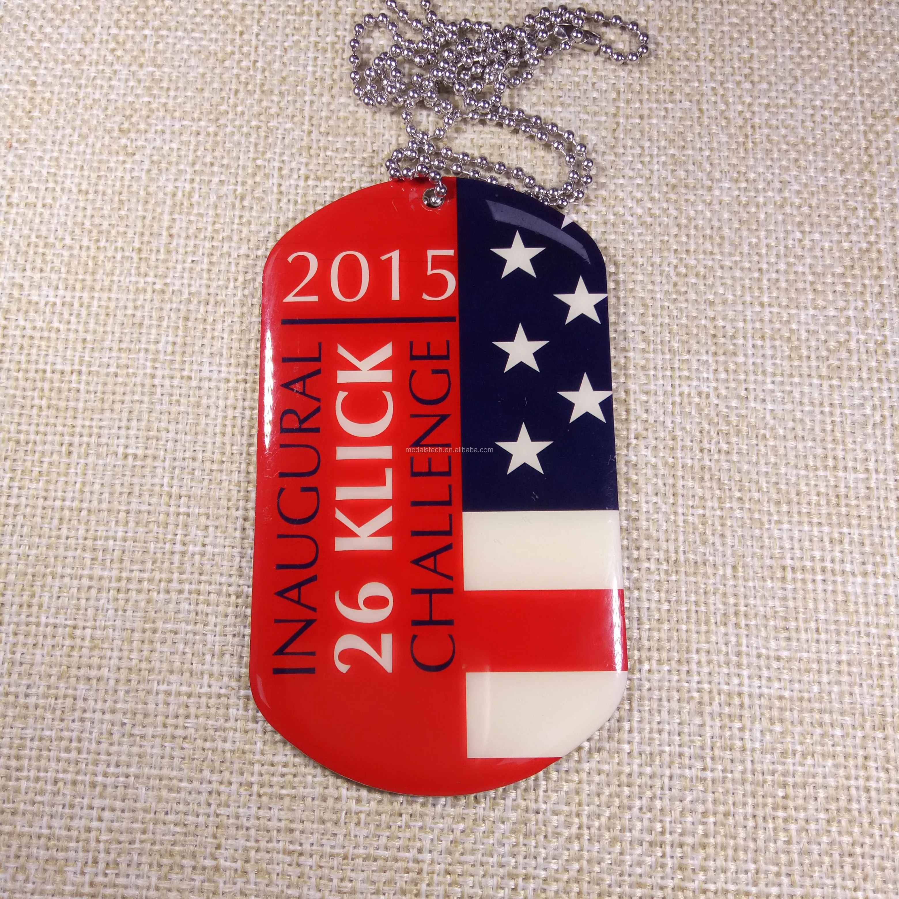 2020 promotional custom printing aluminum dog tag necklace