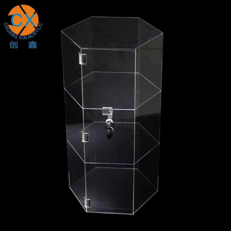 Oem Custom Large Clear Acrylic Lockable Display Cabinetplastic