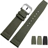 Nylon face leather bottom watch strap 22mm nylon watch band strap
