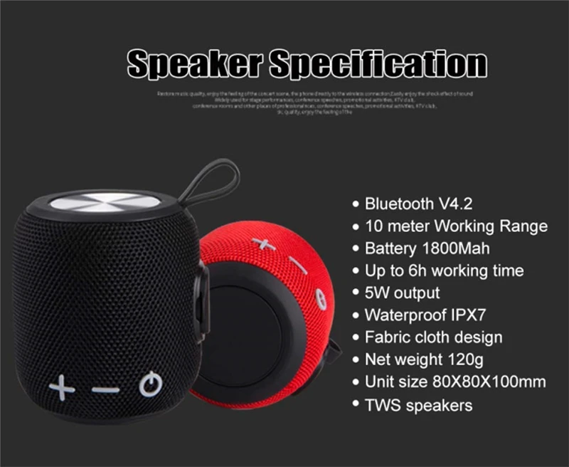 2019 Best Product Bluetooth Speaker Home Theatre System Speaker Wireless Portable Music Bluetooth Speaker Waterproof IPX7 - ANKUX.COM