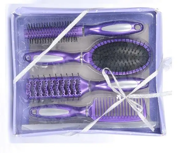 Professional Japanese Hair Brush With Mirror Set Nylon Bristle Hair