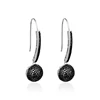 925 Sterling Silver Baroque Pave Setting Synthetic Cz Dangling Headset Stud Drop Earrings Unique