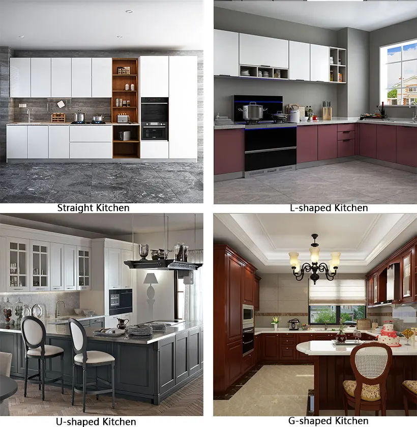 Armario De Cocina Moderno De Alto Brillo,Mueble Con Base Gris Y Armario