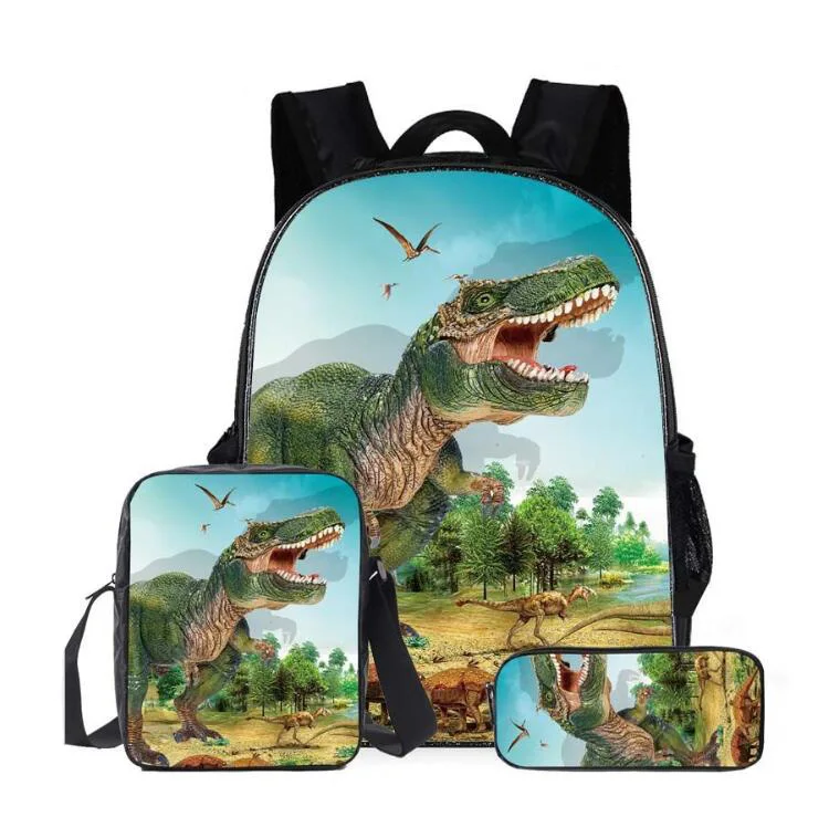 Bag For School Children School Backpack Boys Orthopedic 3D Animal Dinosaur Kids 