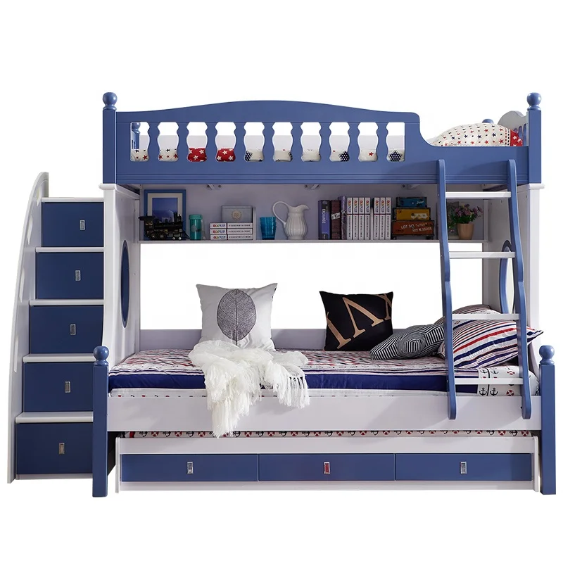 लड़कों के लिए जुड़वां आकार मचान बच्चों लकड़ी चारपाई बिस्तर पूर्ण आकार बिस्तर रानी आकार बिस्तर