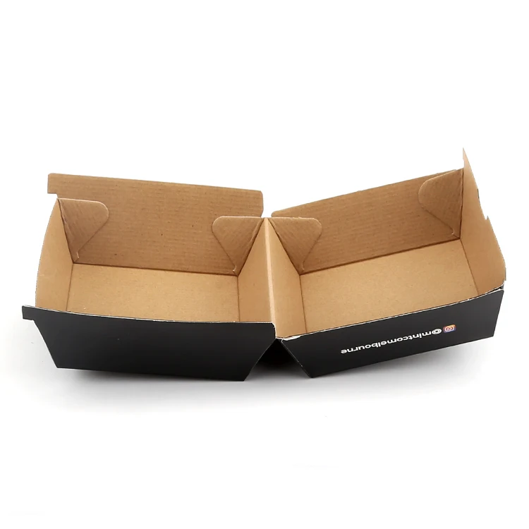 Eco Friendly Custom Printed Logo Fast Food Restaurant Disposable Tableware Foldable Burger Takeaway Packaging Kraft Paper Boxes