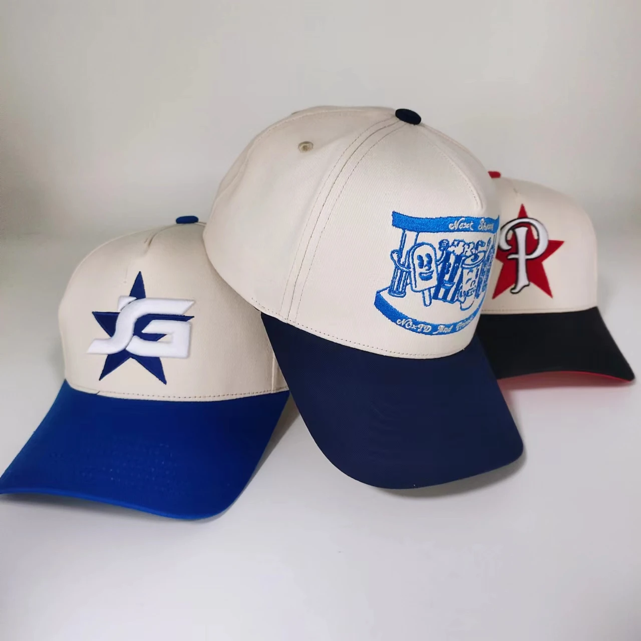 Fashion Leisure 5 Panel Custom Two Tone Sport Embroidery Baseball Cap 3d Embroidery Logo Curved