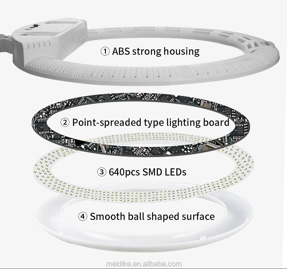 Large 22 inch led ring light 640pcs SMD LEDs with flexible phone holder FS-640 kit