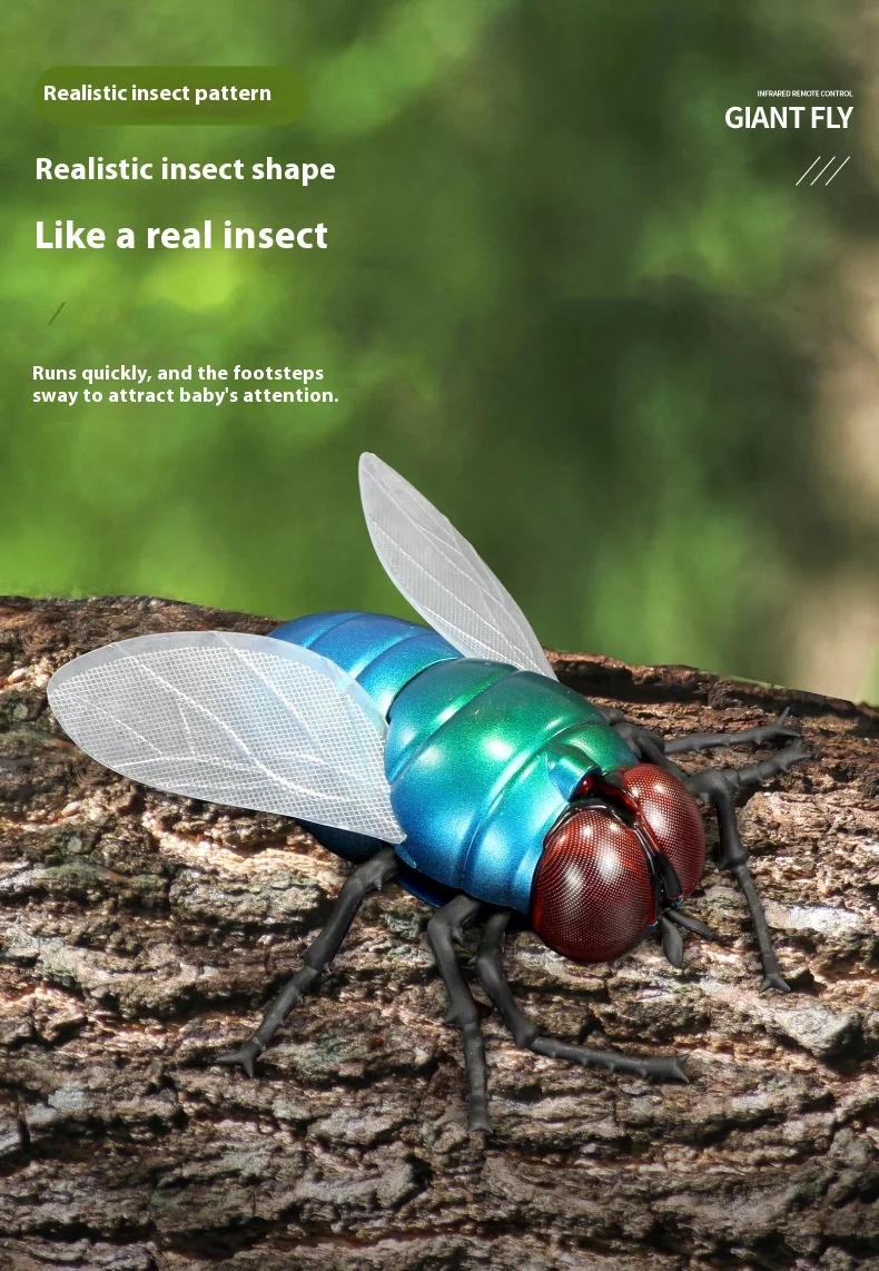 批发热卖创意人造昆虫塑料遥控苍蝇瓢虫红外遥控玩具儿童玩具